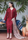 3 Piece Unstitched Heavy Embroidered Dhanak Wool Suit With Heavy Embroidered Dhanak Wool Shawl BR-1110