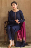 3 Piece Unstitched Heavy Embroidered Dhanak Wool Suit With Digital Printed Dhanak Wool Shawl AJ-1115