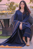 3 Piece Unstitched Embroidered Dhanak Wool Suit With Digital Printed Dhanak Wool Shawl BR1145