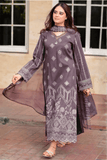 3 Piece Unstitched Heavy Embroidered Dhanak Suit with Heavy Embroidered Dhanak Wool Shawl NS-915