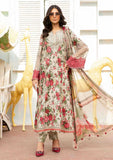 3 Piece Unstitched Heavy Embroidered Lawn Suit with Fine Printed Silk Dupatta MB425