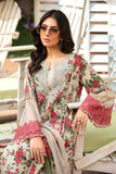 3 Piece Unstitched Heavy Embroidered Lawn Suit with Fine Printed Silk Dupatta MB425