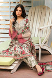 3 Piece Unstitched Heavy Embroidered Lawn Suit with Fine Printed Silk Dupatta MB425