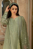 3 Piece Unstitched Heavy Embroidered Chickenkari Pure Lawn Suit With Heavy Embroidered Bamber Chiffon Dupatta SN60
