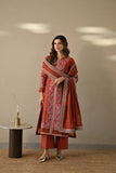 3 Piece Unstitched Heavy Embroidered Dhanak Suit ( Four-sided Embroidered Dhanak Shawl )