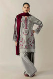 3 Piece Unstitched Heavy Embroidered Dhanak Suit ( Plain Dyed Dhanak Shawl )