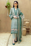 3 Piece Unstitched Heavy Embroidered Chickan Kari Pure Lawn Suit with Heavy Embroidered Organza Dupatta LM16