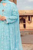 3 Piece Unstitched Heavy Embroidered Pure Lawn Suit with Heavy Embroidered Chiffon Dupatta BR 08