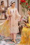 3 Piece Unstitched Heavy Embroidered Pure Lawn Suit with Printed Silk Dupatta MS22