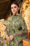 3 Piece Unstitched Embroidered Lawn Suit with Printed Lawn Dupatta MB452