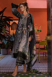 3 Piece Unstitched Embroidered Pure Lawn Suit with Fine Printed Silk Dupatta SN12