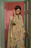 3 Piece Unstitched Embroidered Pure Lawn Suit with Fine Printed Silk Dupatta SN18