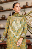 3 Piece Unstitched Embroidered Lawn Suit with Printed Lawn Dupatta MB456