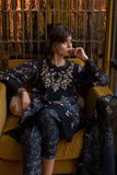 3 Piece Unstitched Embroidered Pure Lawn Suit with Fine Printed Silk Dupatta SN19