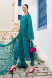 3 Piece Unstitched Heavy Embroidered Chickan Kari Lawn Suit with Heavy Embroidered Chiffon Dupatta MB2595