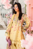 3 Piece Unstitched Heavy Embroidered Lawn Suit with Printed Silk Dupatta MB512A