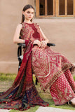 3 Piece Unstitched Embroidered Lawn Suit with Printed Lawn Dupatta MB478