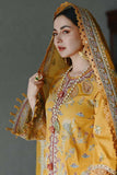 3 Piece Unstitched Heavy Embroidered Pure Lawn Suit with Heavy Embroidered Organza Dupatta SP2510