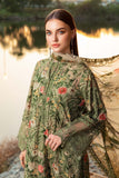 3 Piece Unstitched Embroidered Lawn Suit with Printed Lawn Dupatta MB452