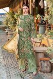 3 Piece Unstitched Embroidered Lawn Suit with Printed Lawn Dupatta MB452