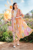 3 Piece Unstitched Embroidered Lawn Suit with Printed Lawn Dupatta MB464