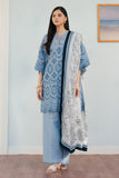3 Piece Unstitched Heavy Embroidered Lawn Suit with Fine Printed Poly Lawn Dupatta CO2610