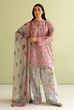 3 Piece Unstitched Digital Printed Lawn Suit with Fine Printed Lawn Dupatta CO494
