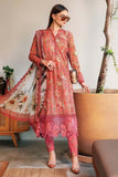 3 Piece Unstitched Embroidered Lawn Suit with Fine Printed Lawn Dupatta MB470