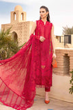 3 Piece Unstitched Heavy Embroidered Chickan Kari Lawn Suit with Four-Sided Embroidered Organza Dupatta 2590B