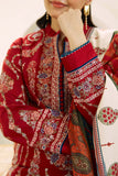 3 Piece Unstitched Heavy Embroidered Dhanak Suit with Printed Woolen Shawl ZS 50B