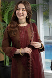 3 Piece Unstitched Heavy Embroidered Dhanak Suit with Heavy Embroidered Dhanak Wool Shawl AJ56