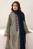 3 Piece Unstitched Heavy Embroidered Dhanak Suit with Dhanak Dyed Shawl JZ710
