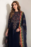 3 Piece Unstitched Heavy Embroidered Velvet Suit with Heavy Embroidered Chiffon Dupatta JZ990
