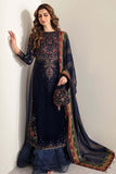 3 Piece Unstitched Heavy Embroidered Velvet Suit with Heavy Embroidered Chiffon Dupatta JZ990