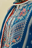 3 Piece Unstitched Heavy Embroidered Dhanak Suit with Printed Woolen Shawl ZS50 D