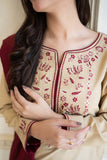 3 Piece Unstitched Heavy Embroidered Dhanak Suit with Heavy Embroidered Dhanak Shawl AS 25