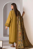 3 Piece Unstitched Heavy Embroidered Dhanak Suit with Printed Woolen Shawl SN59