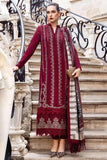 3 Piece Unstitched Heavy Embroidered Dhanak Suit with Printed Woolen Shawl MB-48