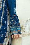 3 Piece Unstitched Heavy Embroidered Dhanak Suit with Printed Woolen Shawl ZS50 D