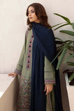3 Piece Unstitched Heavy Embroidered Dhanak Suit with Dhanak Dyed Shawl JZ710