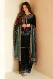 3 Piece Unstitched Heavy Embroidered Velvet Suit with Heavy Embroidered Chiffon Dupatta JZ 995