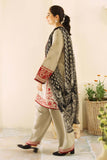 3 Piece Unstitched Heavy Embroidered Lawn Suit with Fine Printed Lawn Dupatta ZL 57