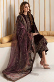 3 Piece Unstitched Heavy Embroidered Velvet Suit with Printed Organza Dupatta BQ-1015