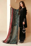 3 Piece Unstitched Heavy Embroidered Velvet Suit with Heavy Embroidered Chiffon Dupatta JZ 995