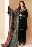 3 Piece Unstitched Heavy Embroidered Velvet Suit with Heavy Embroidered Chiffon Dupatta JZ 995