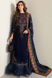 3 Piece Unstitched Heavy Embroidered Velvet Suit with Heavy Embroidered Chiffon Dupatta JZ990