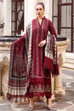 3 Piece Unstitched Heavy Embroidered Dhanak Suit with Printed Woolen Shawl MB-48