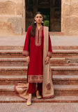 3 Piece Unstitched Heavy Embroidered Dhanak Suit with Embroidered Dhanak Wool Shawl ZK-970