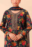 3 Piece Unstitched Embroidered Khaddar Suit with Printed Khaddar Dupatta BQ-40