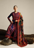 3 Piece Unstitched Heavy Embroidered Dhanak Suit with Printed Woolen Shawl HR-570